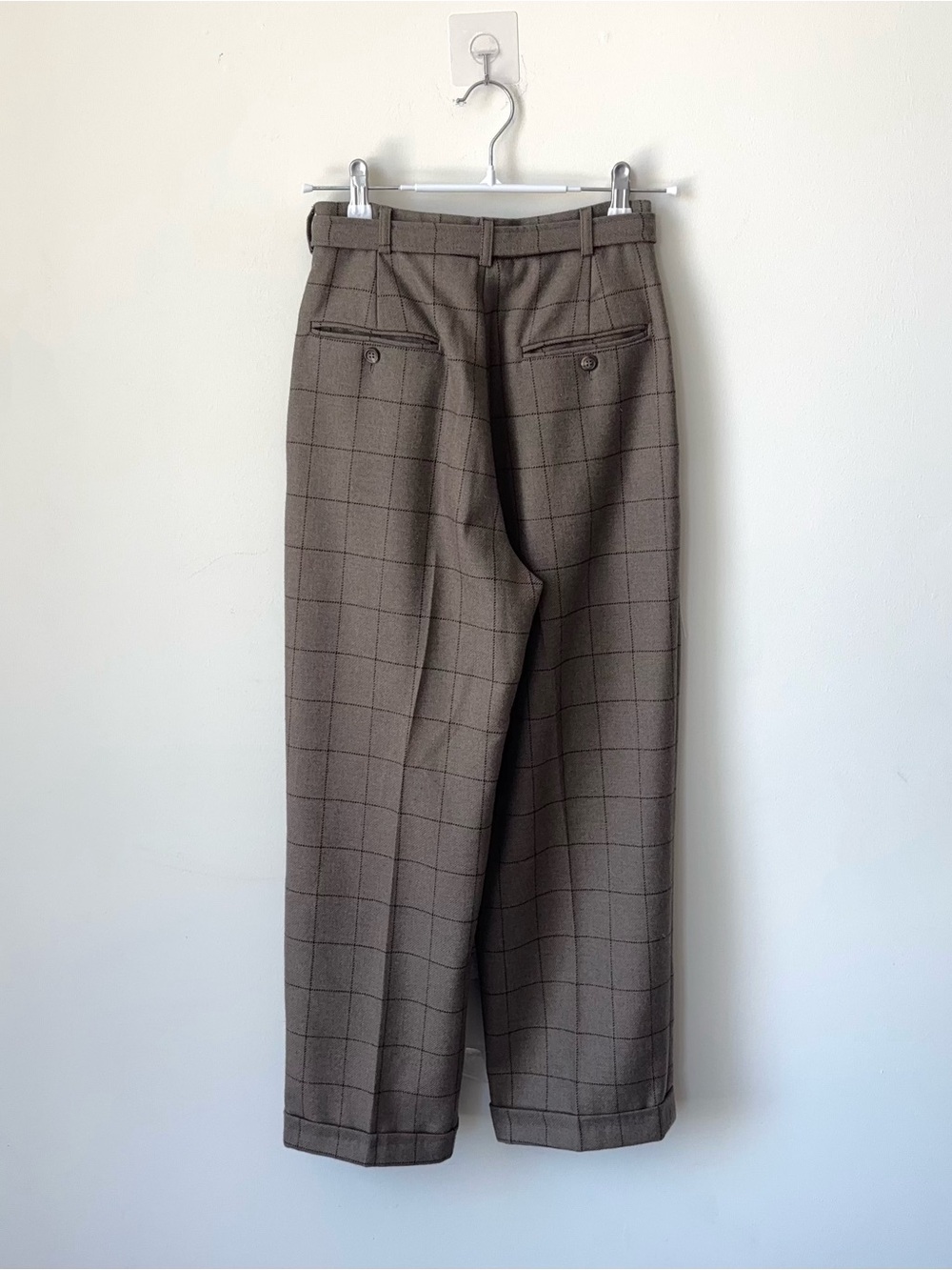 Vintage Ralph Lauren 100% Wool High Waisted Belted Pants Size 6 Plaid MiUSA 80s - Picture 8 of 16